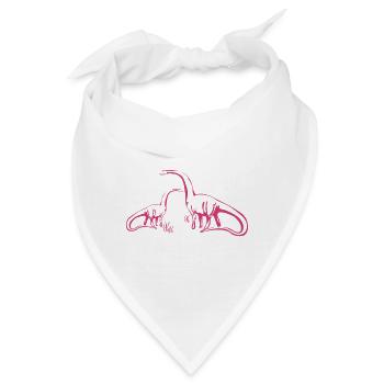 Dino couple - Dino Paar - Bandana - Weiß - Vorne