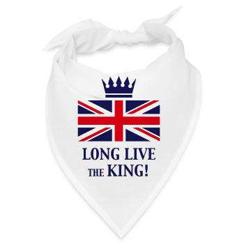 Long Live The King! (England, Great Britain, Navy) - Bandana - Weiß - Vorne