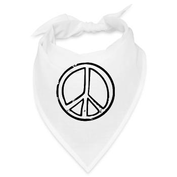 Peacezeichen - Bandana - Weiß - Vorne