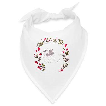 Schönes Design Kranz mit Schwänen - Bandana - Weiß - Vorne