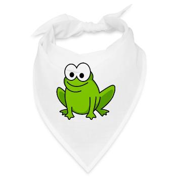 Frosch Comic Tier - Bandana - Weiß - Vorne