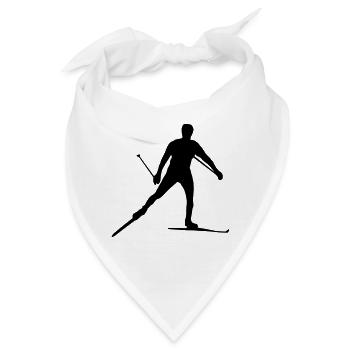 Langlaufen, Langläufer, Skilanglauf - Bandana - Weiß - Vorne