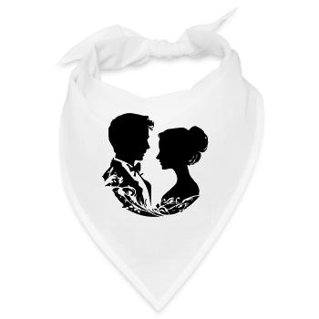Ehepaar Hochzeit Silhouette - Bandana - Weiß - Vorne