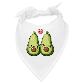 Avokado Paar Liebe Herz Valentinstag - Bandana - Weiß - Vorne