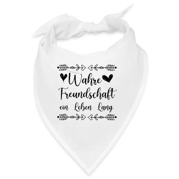 Freundschaft Spruch - Bandana - Weiß - Vorne
