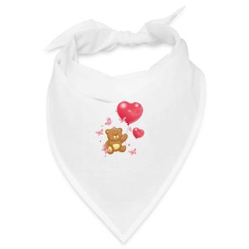 Teddybär Bär Bärchen mit Herzen - Bandana - Weiß - Vorne