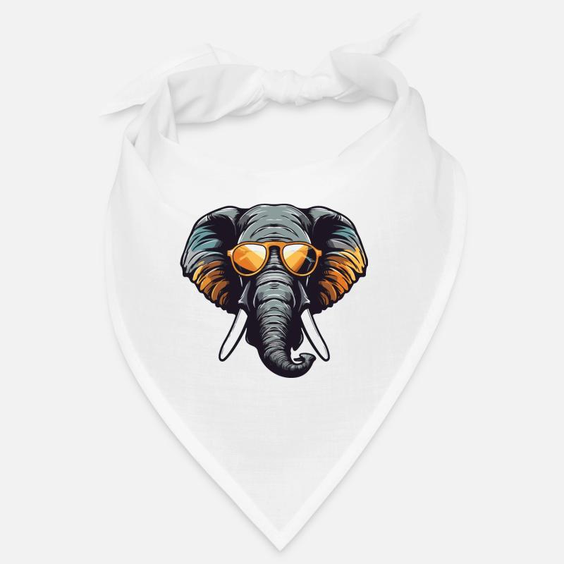 Elefant Kopf Porträt Cool Bandana