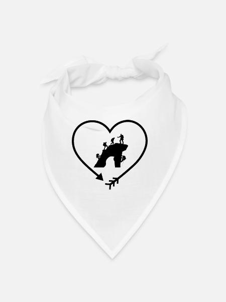 Flèche en forme de cœur et escalade - - Bandana - blanc - Devant