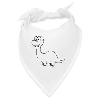 Dinosaurier brontosaurus Comic - Bandana - Weiß - Vorne