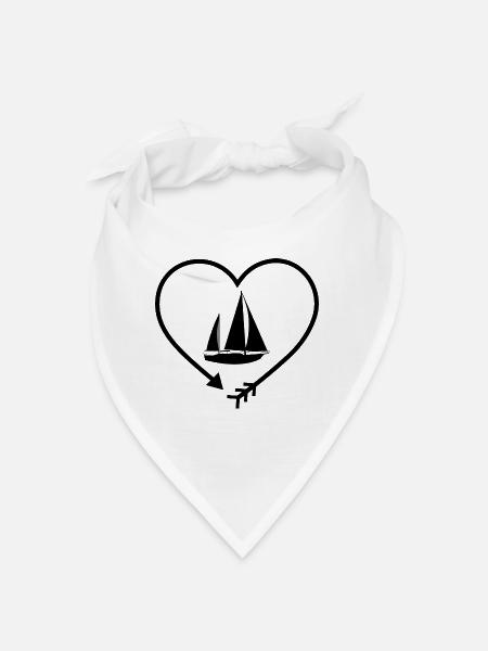 Flèche en forme de cœur et voile - - Bandana - blanc - Devant