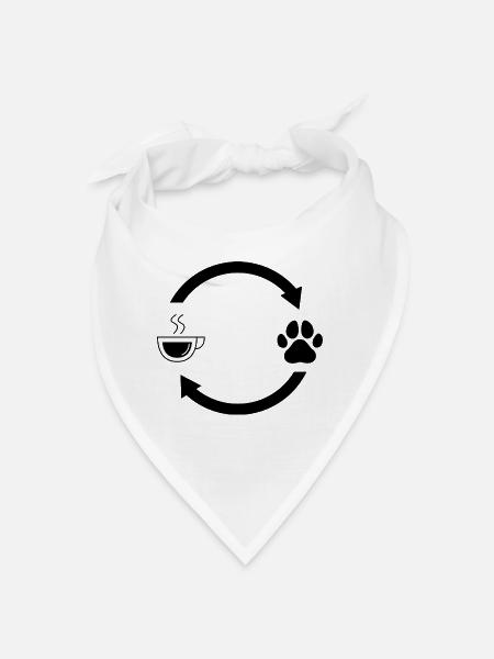 Kaffee laden Pfeile und Hund 3 - - Bandana - Weiß - Vorne
