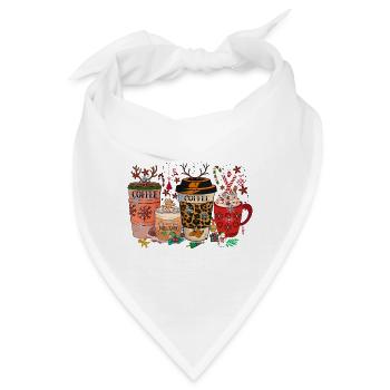 Weihnachtskaffee, Weihnachtsfeier, Weihnachtsstimmung - Bandana - Weiß - Vorne