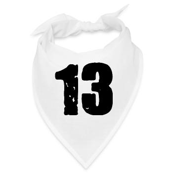 13 Zahl Trikot - Bandana - Weiß - Vorne