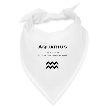 Wassermann / Sternzeichen / Aquarius - Bandana - Weiß - Vorne