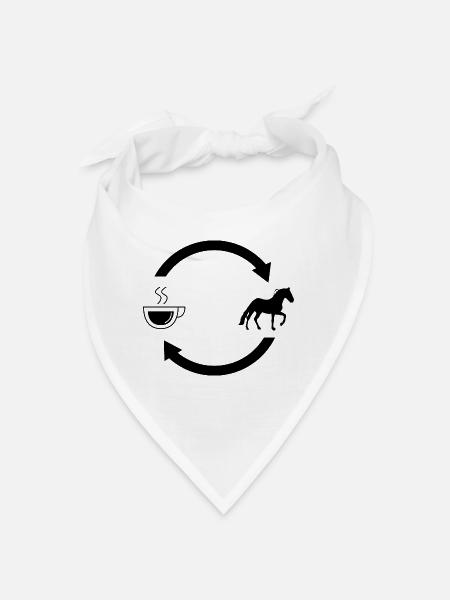 Coffee load arrows and horse - - Bandana - white - Front