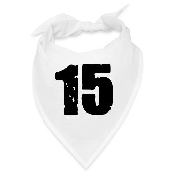 15 Zahl Trikot - Bandana - Weiß - Vorne