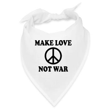 Make love not war - Bandana - Weiß - Vorne