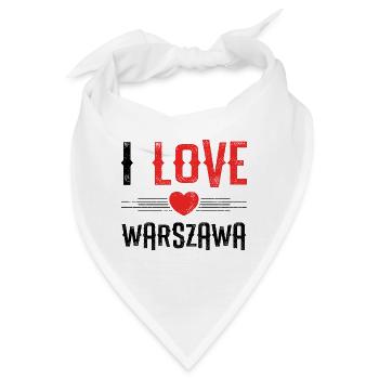 I Love Warschau - Bandana - Weiß - Vorne