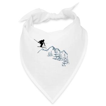 Skifahren, Ski, Berge, Alpen - Bandana - Weiß - Vorne