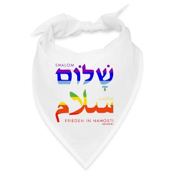 Shalom - Salaam - Frieden! - Bandana - Weiß - Vorne