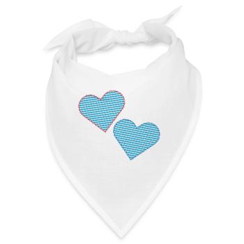 Bayrische Herzen als Patches - Bandana - Weiß - Vorne
