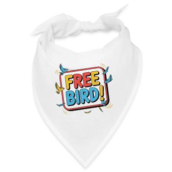 Free Bird - frei wie ein Vogel - Bandana - Weiß - Vorne