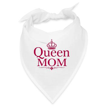 Queen Mom – Stylisches Muttertags-Design - Bandana - Weiß - Vorne