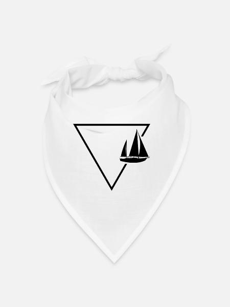 Dreieck 1 und Segelboot - - Bandana - Weiß - Vorne