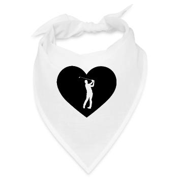 Herz 1 und Golf - - Bandana - Weiß - Vorne