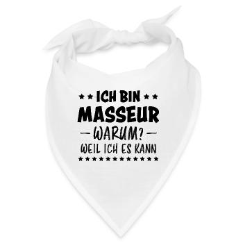 Masseur Lustiger Spruch Massage Masseur Geschenk - Bandana - Weiß - Vorne
