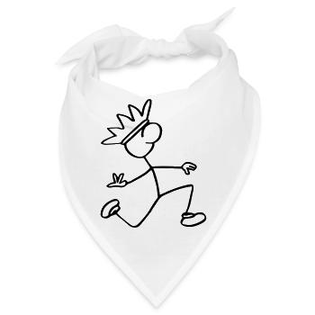 Strichmännchen König - Bandana - Weiß - Vorne