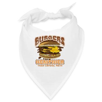 Lustige Essen Liebhaber Burger gesünder als Kristall - Bandana - Weiß - Vorne