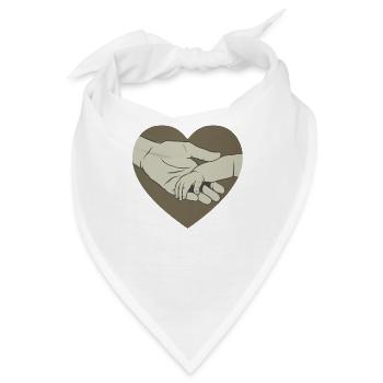 Vater und Kind lieben neuen Vater, der Babys Hand hält - Bandana - Weiß - Vorne