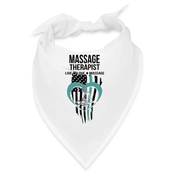 Massage Therapeut Geschenk Live Love Massage Massage - Bandana - Weiß - Vorne
