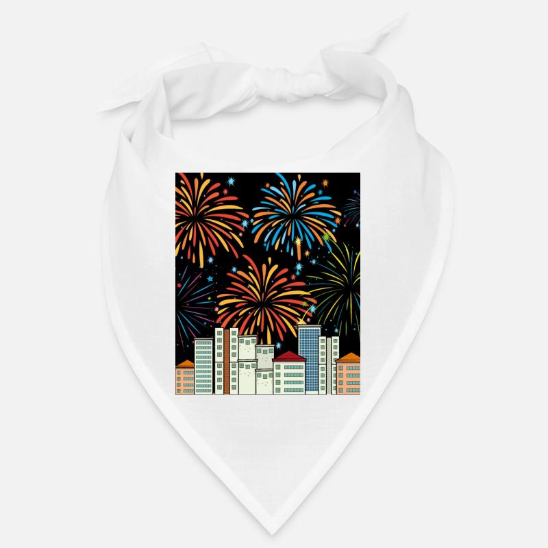 Feuerwerk Pyro Silvester Countdown - Bandana - Weiß