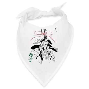 Zweige mit Schneebeeren - Bandana - Weiß - Vorne