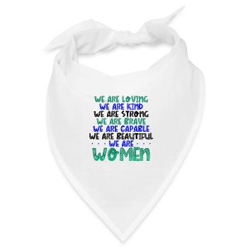 Frauen Liebende Art Stark Mutig Fähig Schön - Bandana - Weiß - Vorne