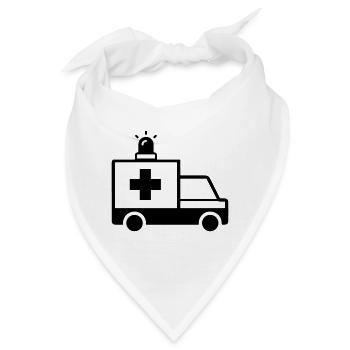 Krankenwagen Ambulance - Bandana - Weiß - Vorne