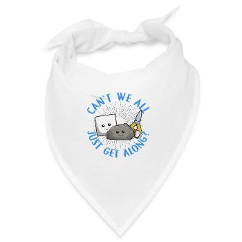 Können wir nicht alle einfach mit Steinpapierscheren auskommen - Bandana - Weiß - Vorne