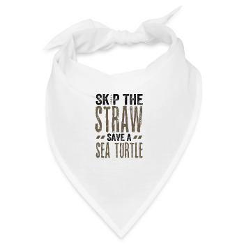 Marine Conservation Geschenke Überspringen Sie einen Strohhalm Retten Sie ein Meer - Bandana - Weiß - Vorne