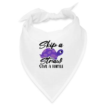 Meeresschutz Geschenk Überspringen Sie einen Strohhalm Save a - Bandana - Weiß - Vorne