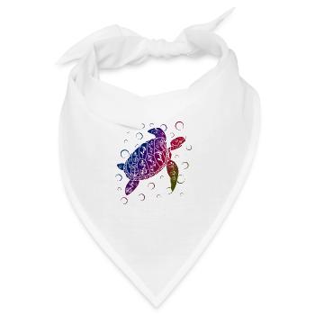 Meeresschutz Polynesische Meeresschildkröte Geschenk - Bandana - Weiß - Vorne
