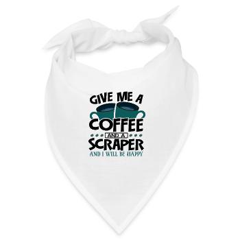 Maler Geschenke Gib mir Kaffee und Scaper Ich bin glücklich - Bandana - Weiß - Vorne