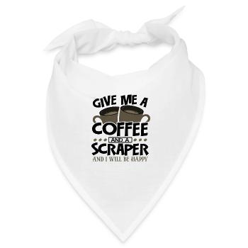 Maler Geschenke Gib mir Kaffee und Scaper Ich bin glücklich - Bandana - Weiß - Vorne