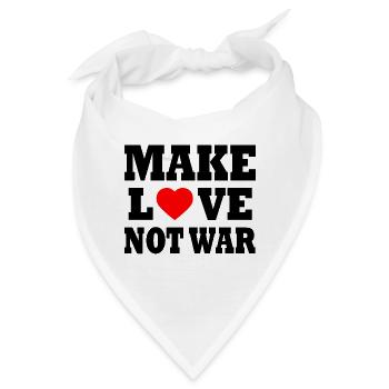Make love not war - Bandana - Weiß - Vorne