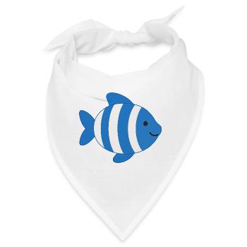 Fisch gestreift - Bandana - Weiß - Vorne