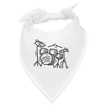 Batterie Schlagzeuger - Bandana - Weiß - Vorne