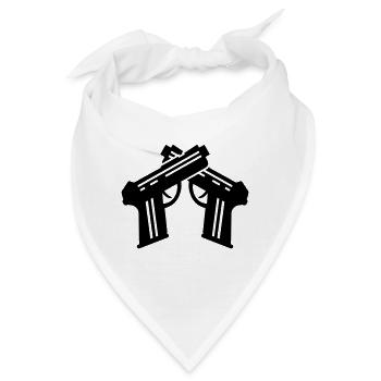 Pistole Symbol - Bandana - Weiß - Vorne