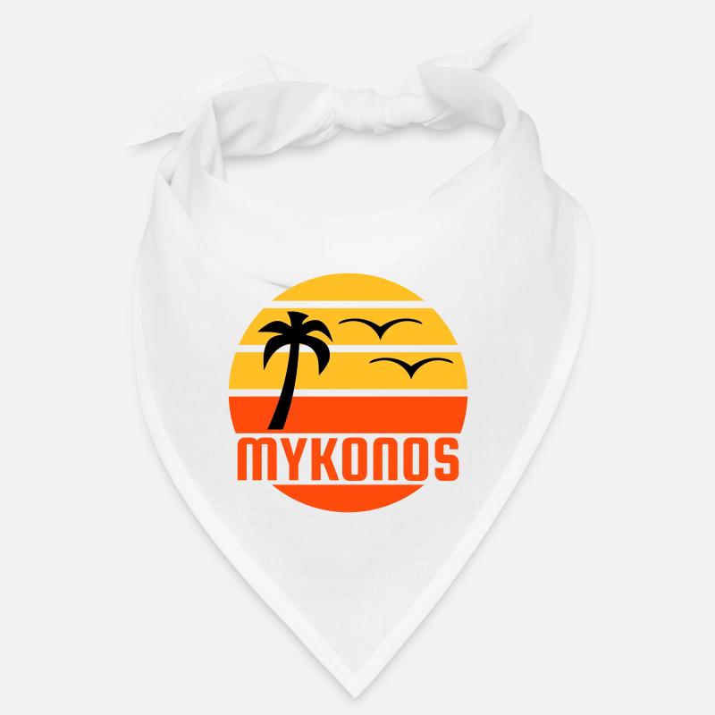 Mykonos (sun, palm tree, birds) Bandana