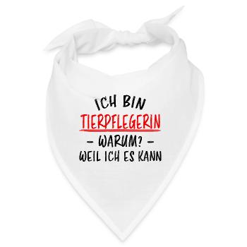 Tierpflegerin Lustiger Spruch Beruf Tiere Geschenk - Bandana - Weiß - Vorne